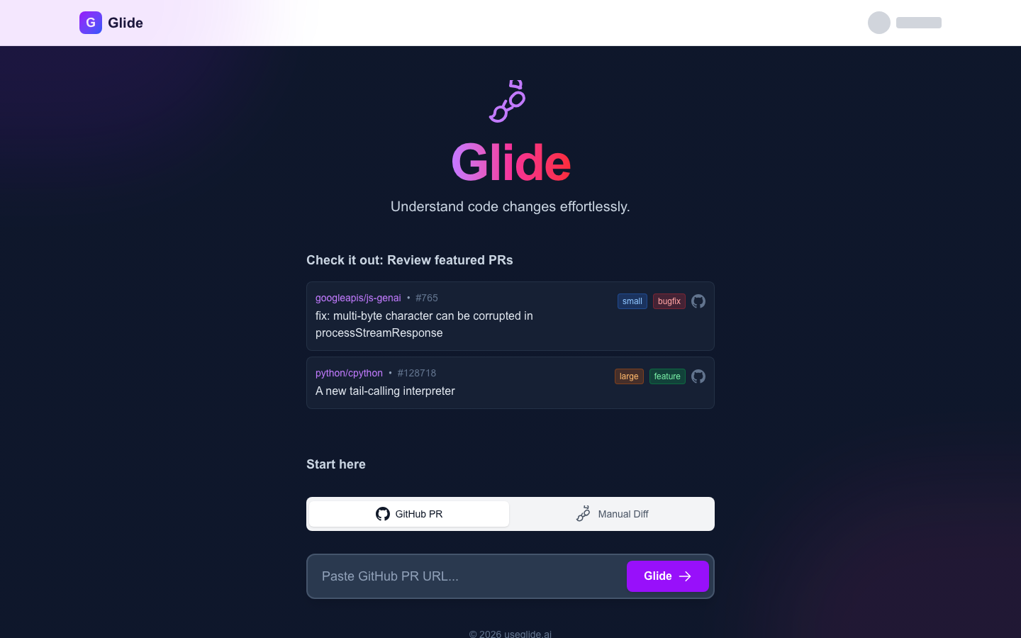 Glide landing_page