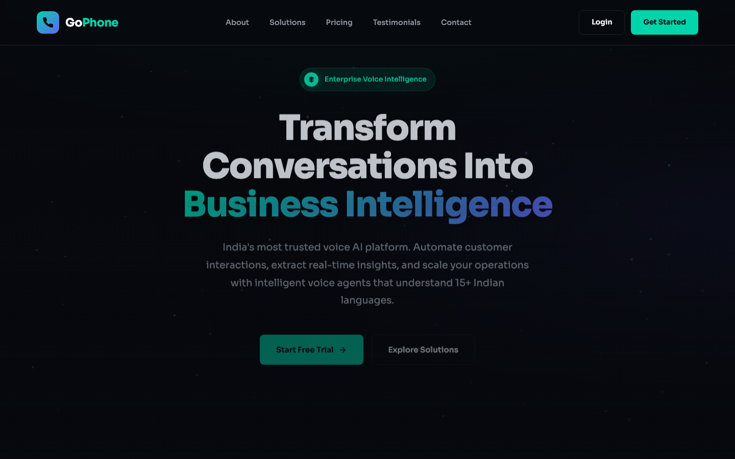 Go Phone homepage screenshot