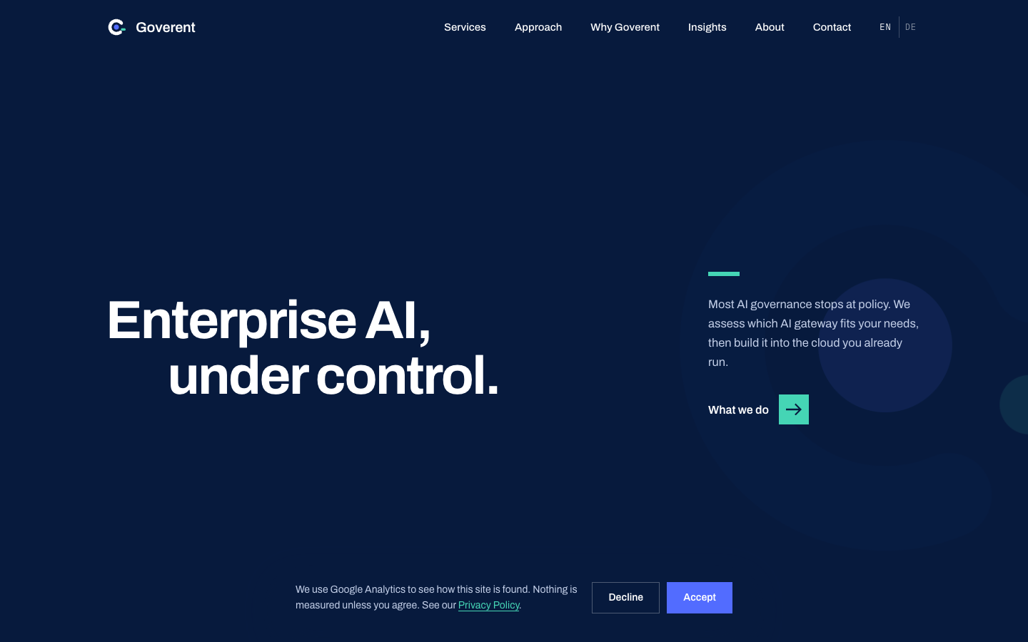 Goverent homepage screenshot