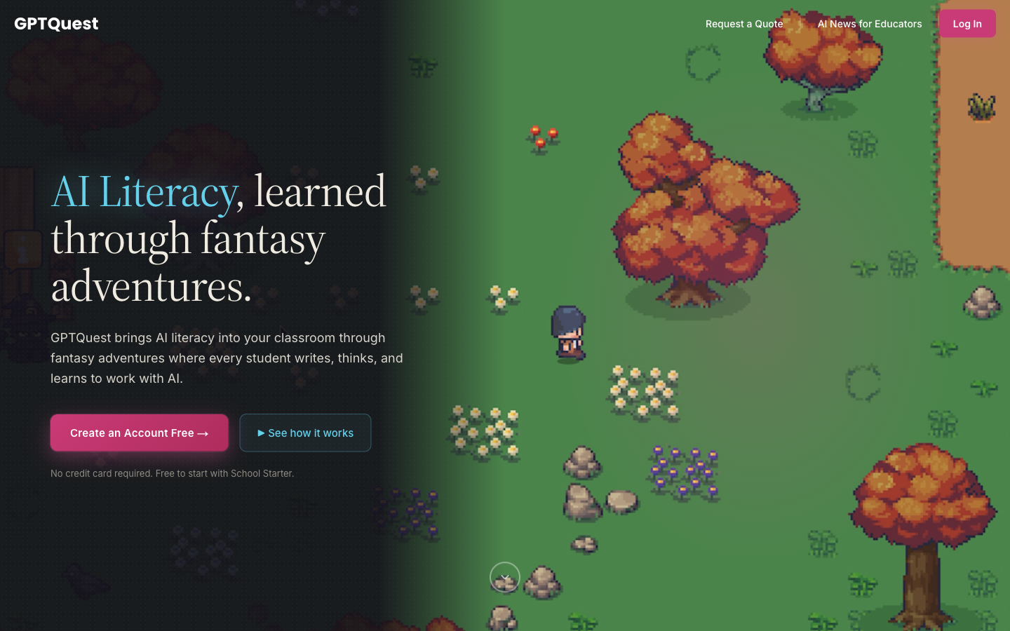 GPTQuest homepage screenshot
