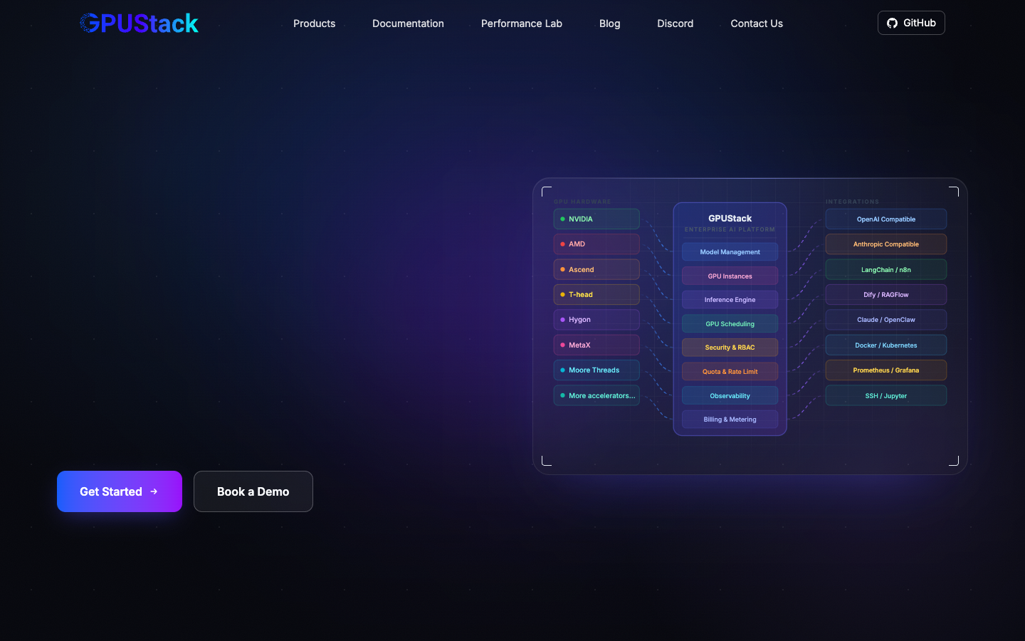 GPUStack homepage screenshot