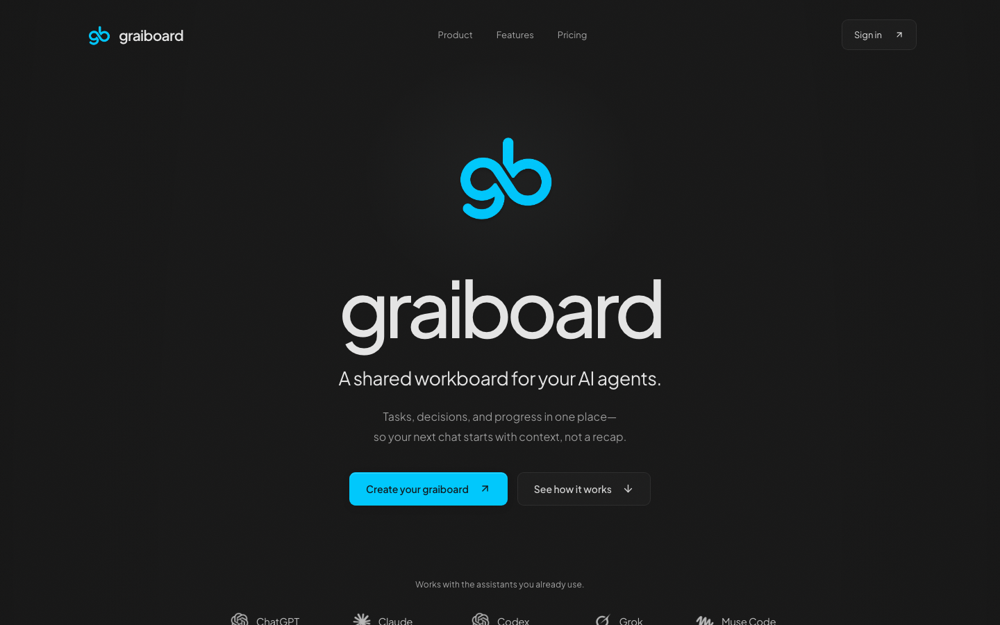 Graiboard homepage screenshot