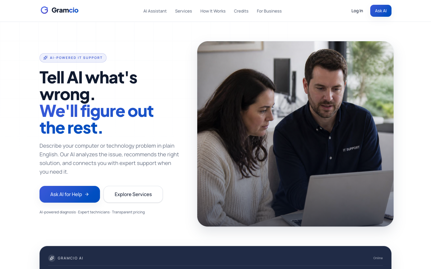 Gramcio homepage screenshot