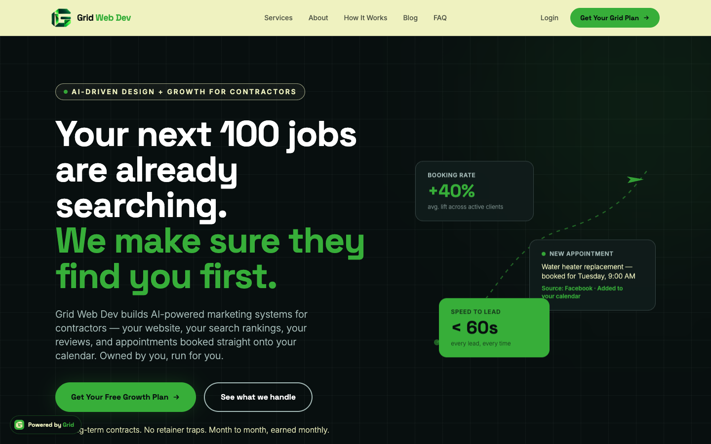 Grid Web Dev homepage screenshot