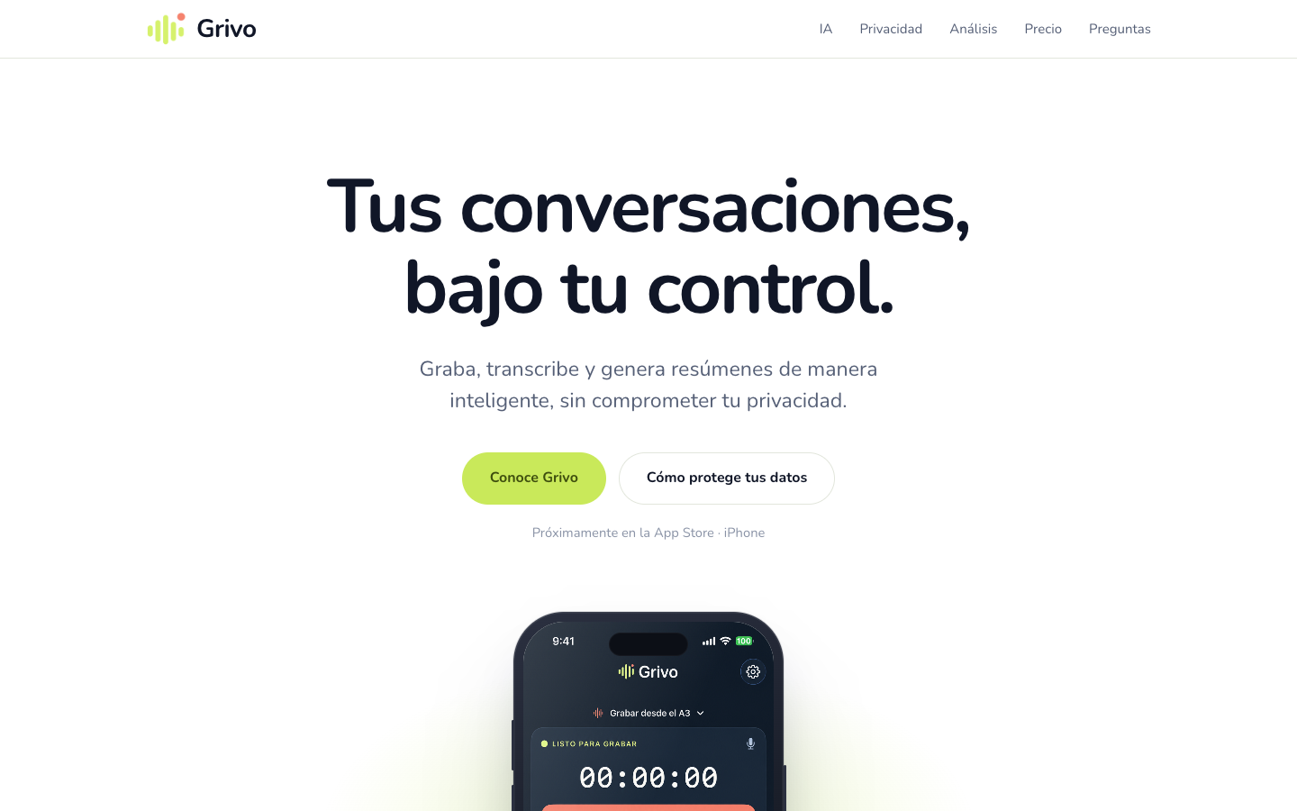Grivo homepage screenshot