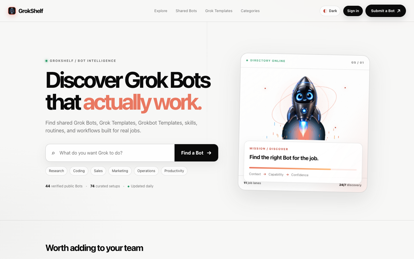 GrokShelf 首页截图