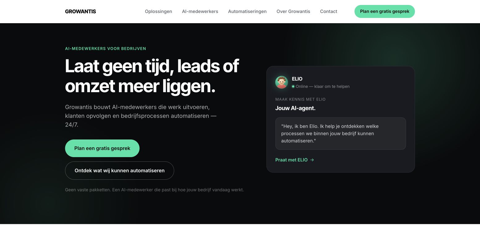 Growantis homepage screenshot