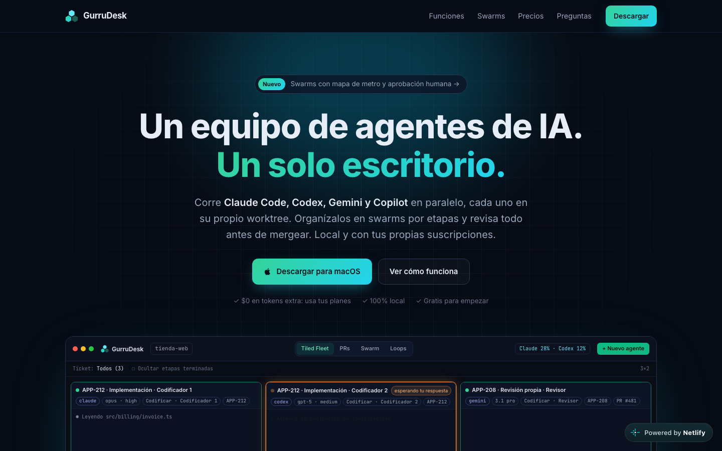 GurruDesk homepage screenshot