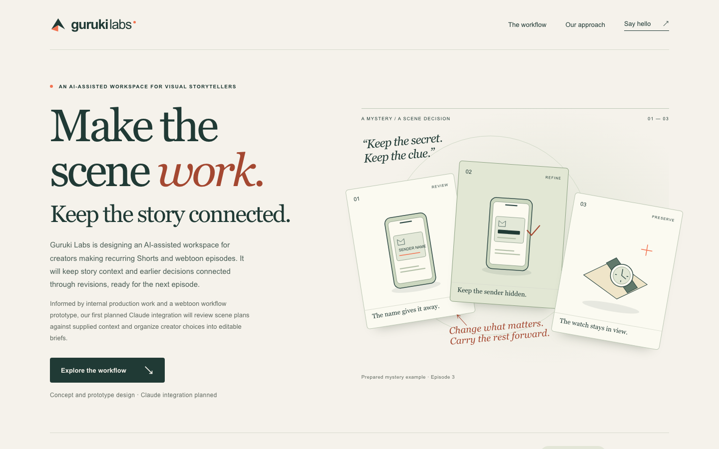 Guruki Labs homepage screenshot
