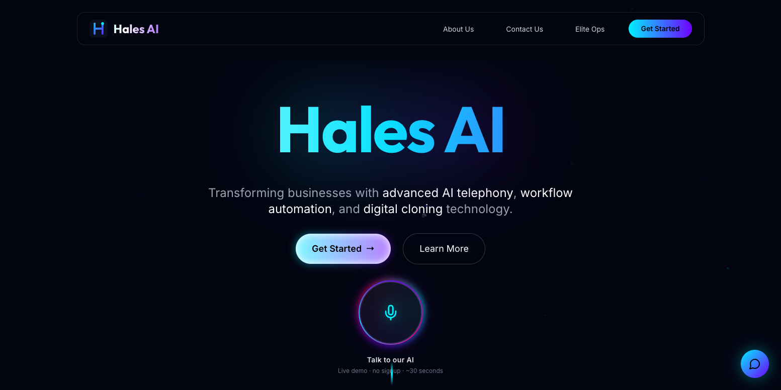 Hales AI 首页截图