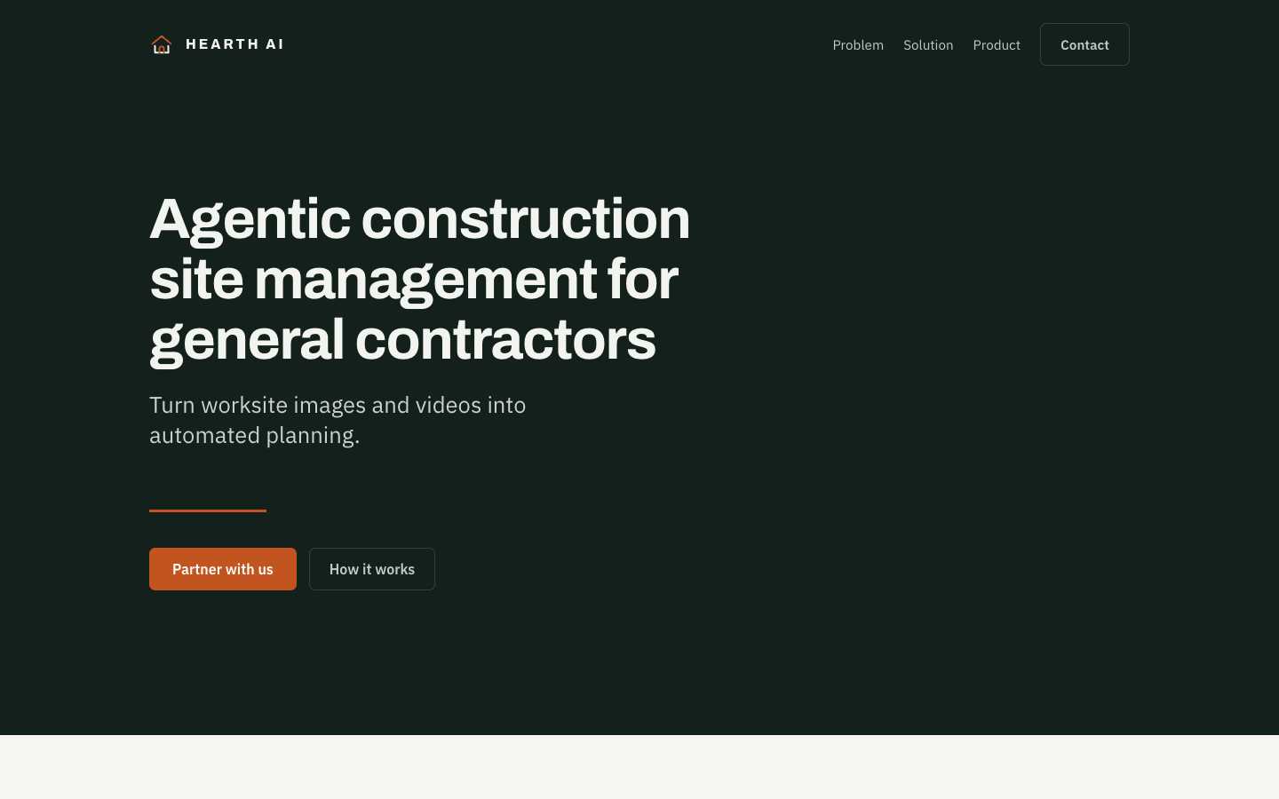 Hearth AI homepage screenshot