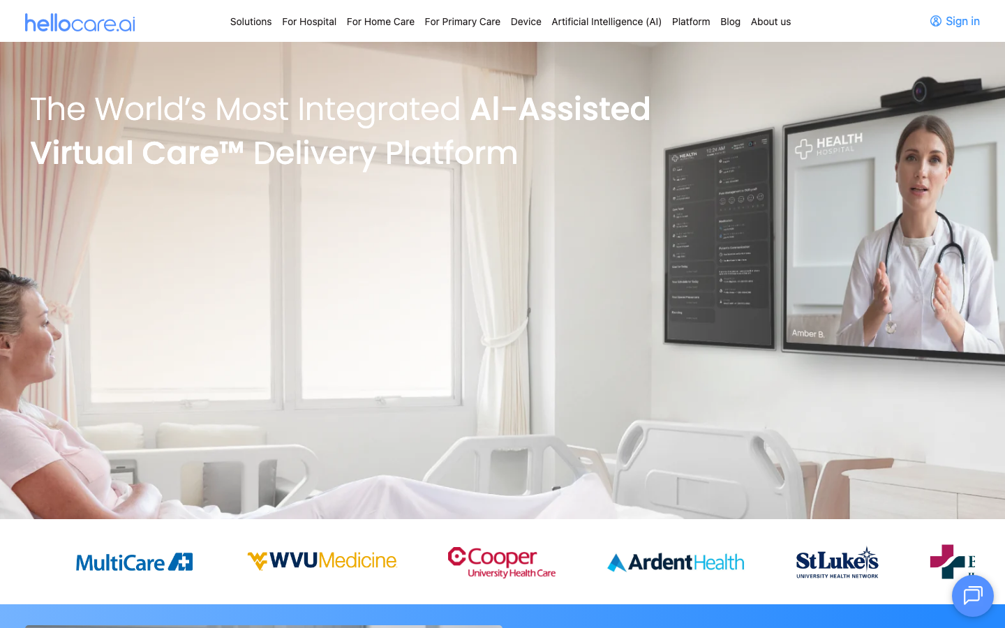 hellocare homepage screenshot