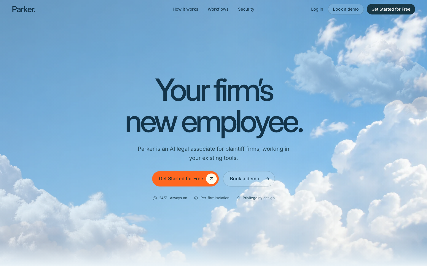 Parker homepage screenshot