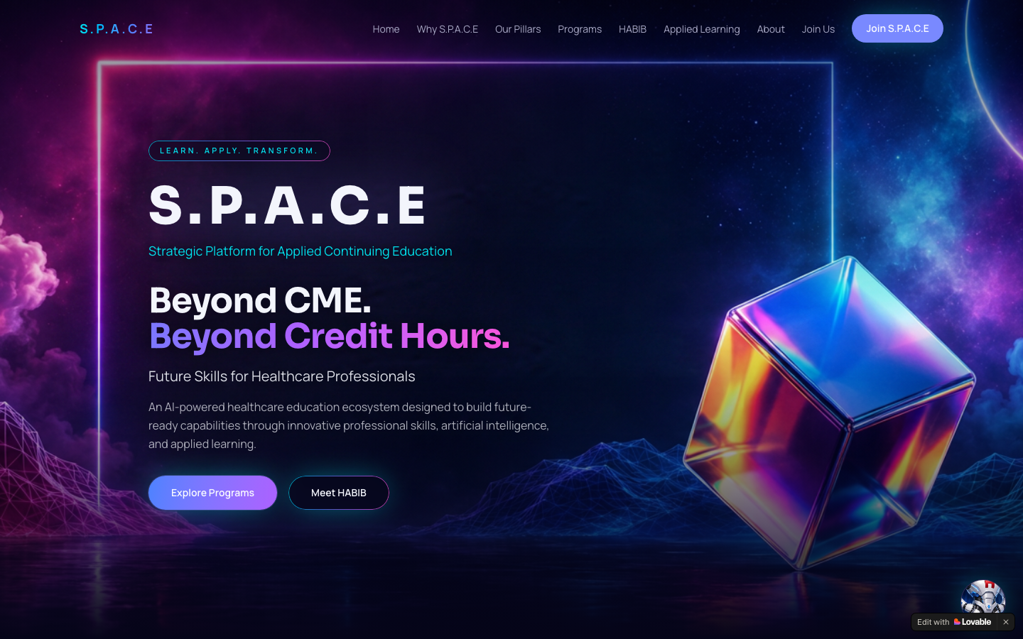 S.P.A.C.E 首页截图