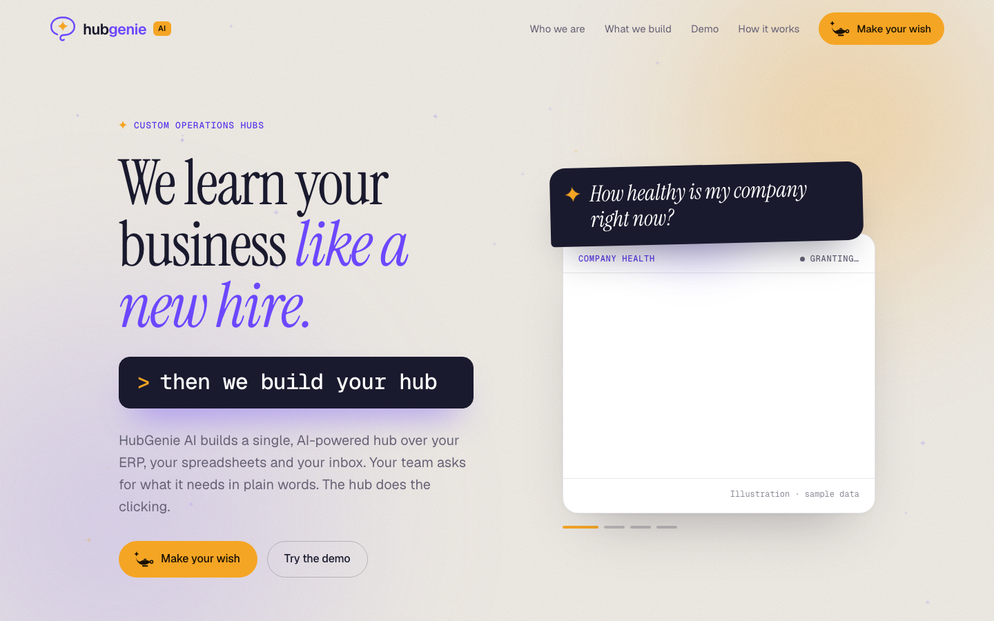 HubGenie AI homepage screenshot