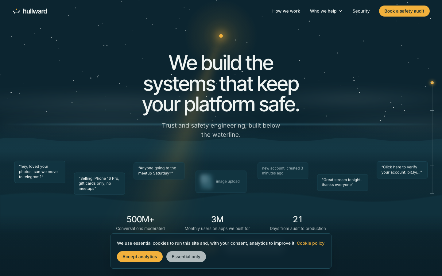 Hullward homepage screenshot