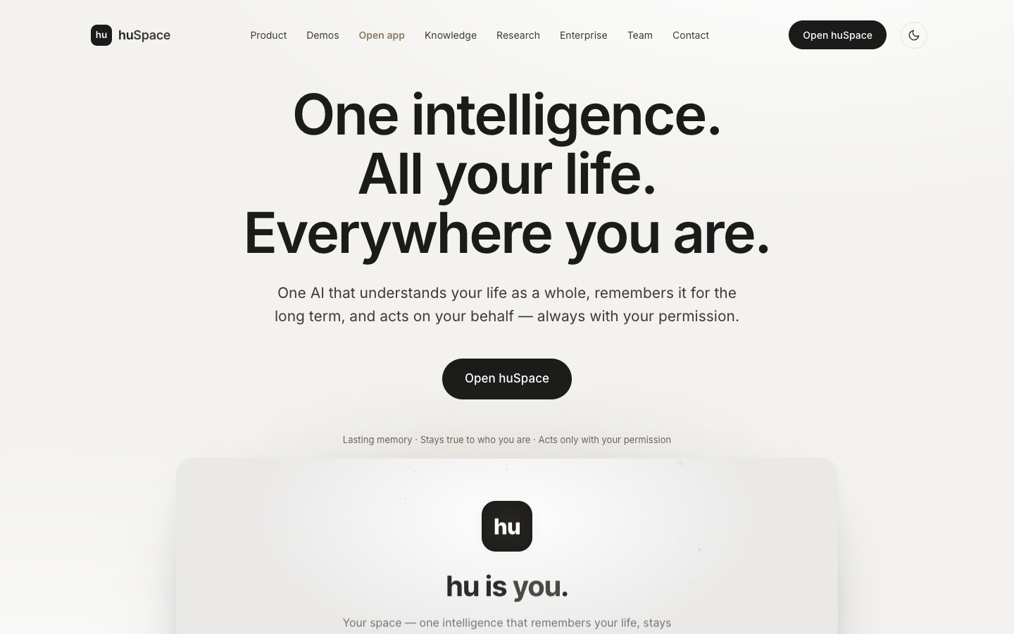 huSpace homepage screenshot