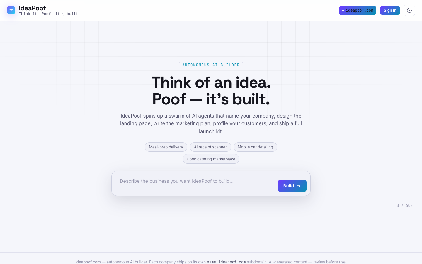 IdeaPoof landing_page