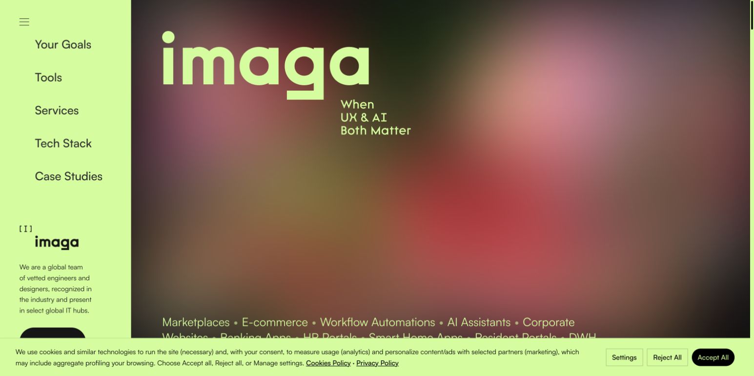 Imaga 首页截图