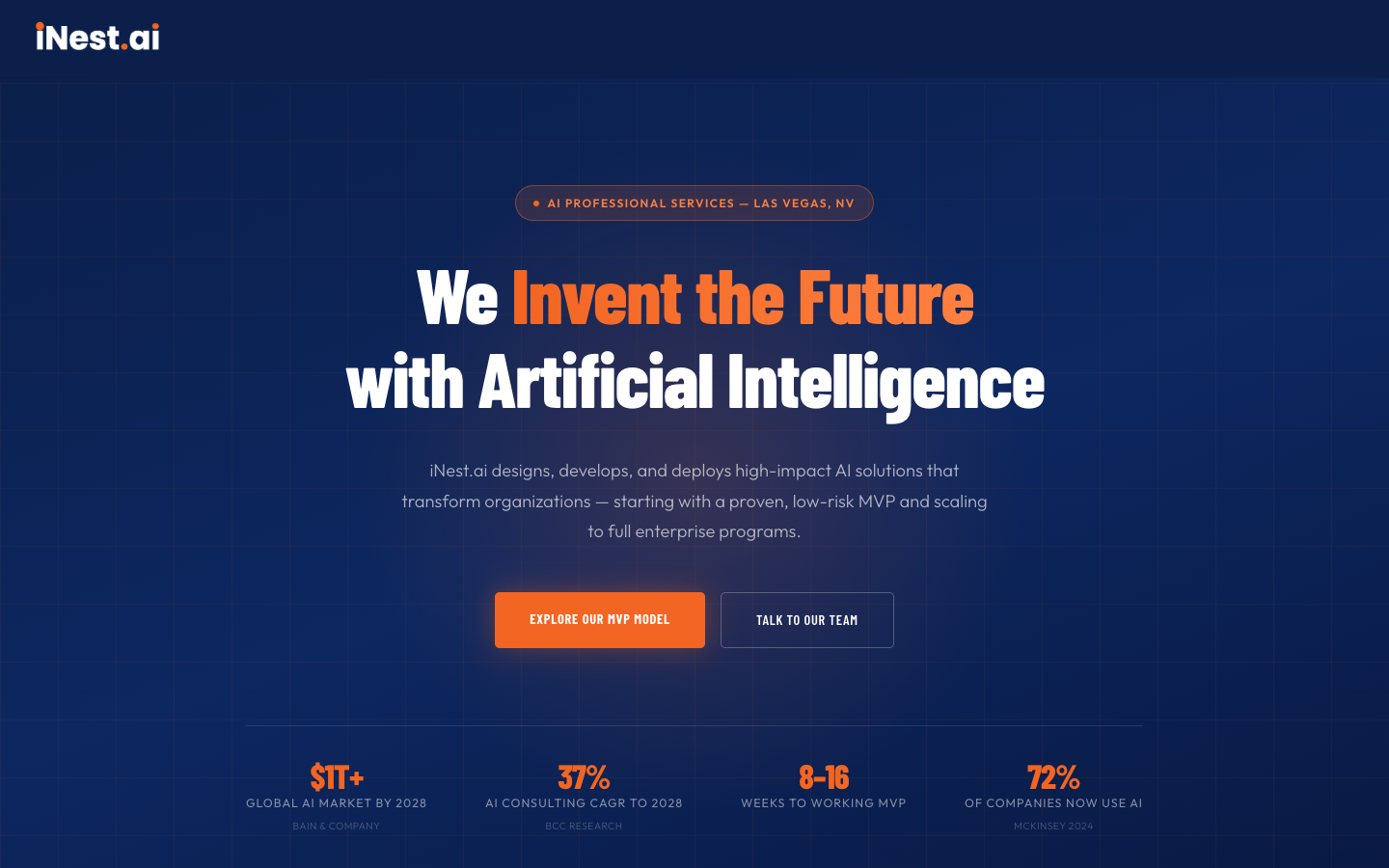iNest homepage screenshot