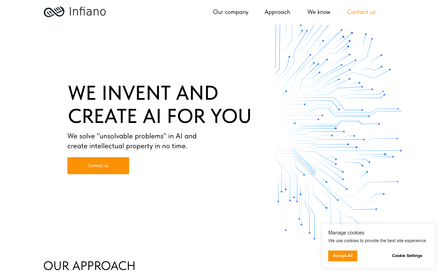 Infiano AI landing_page
