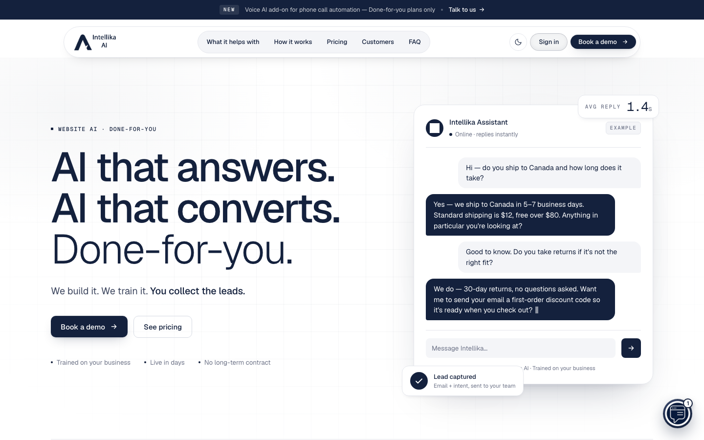 Intellika homepage screenshot