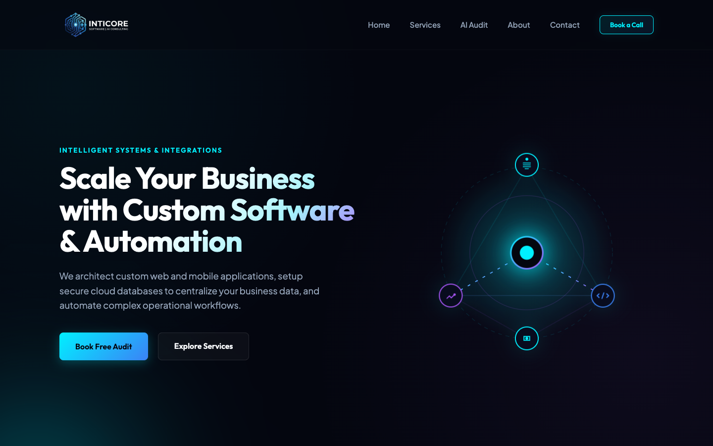 Inticore homepage screenshot