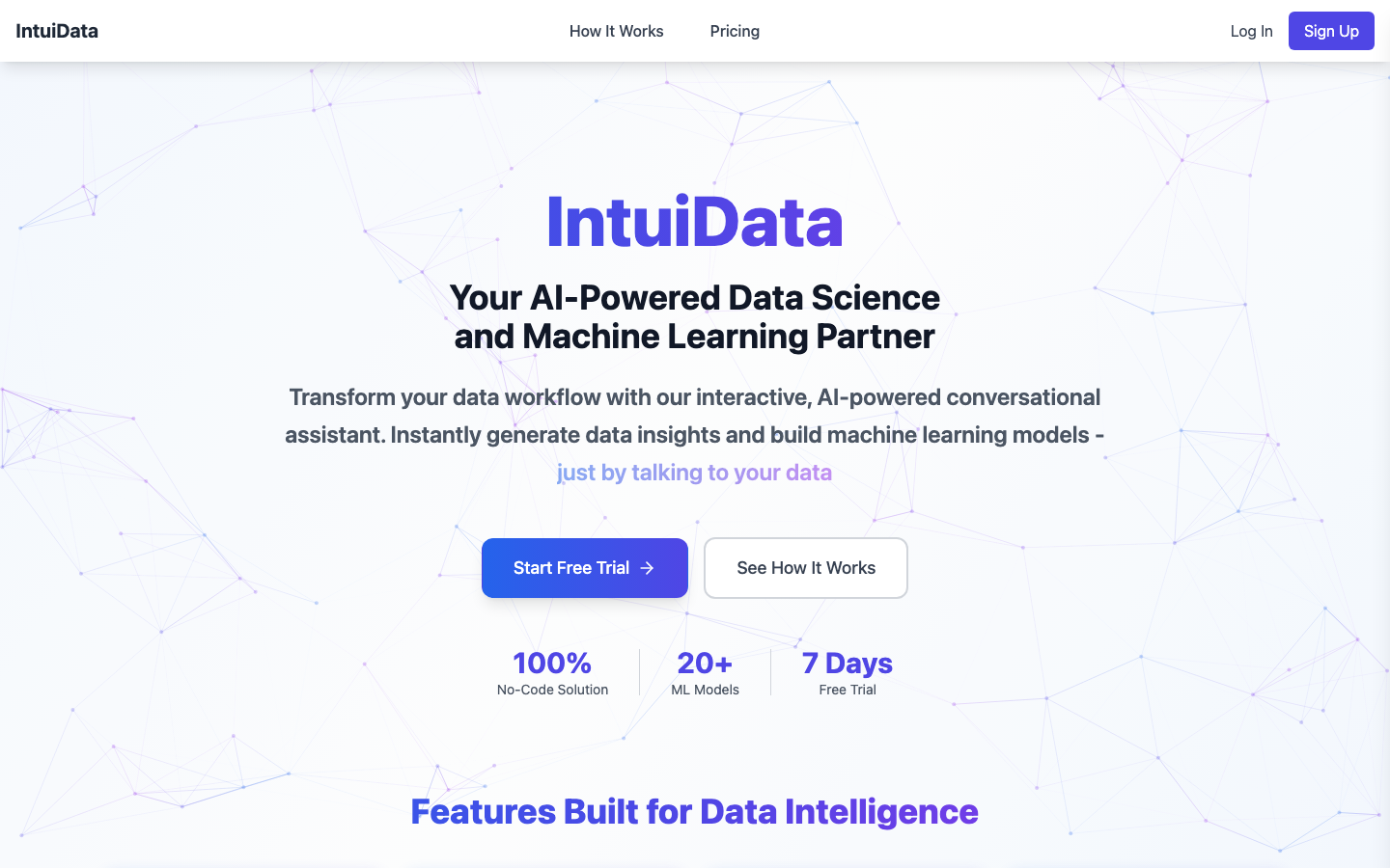 IntuiData homepage screenshot