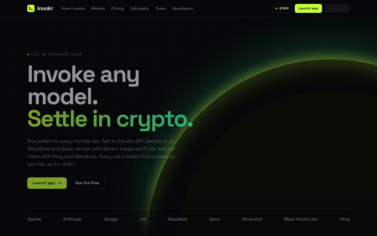 invokr homepage screenshot