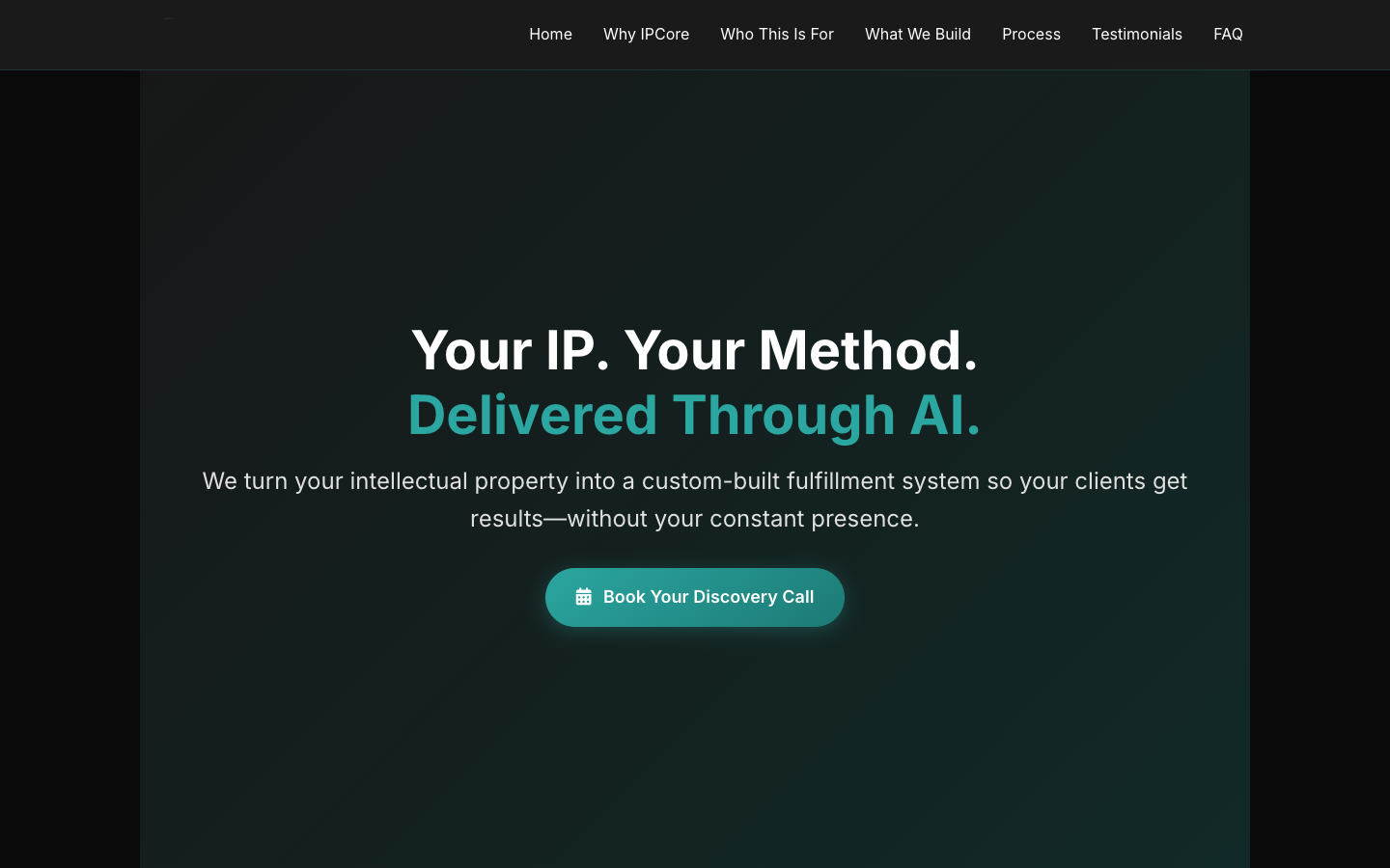 IPCore AI homepage screenshot