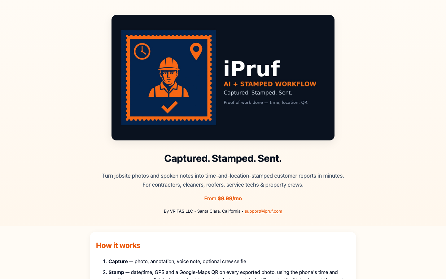 iPruf homepage screenshot