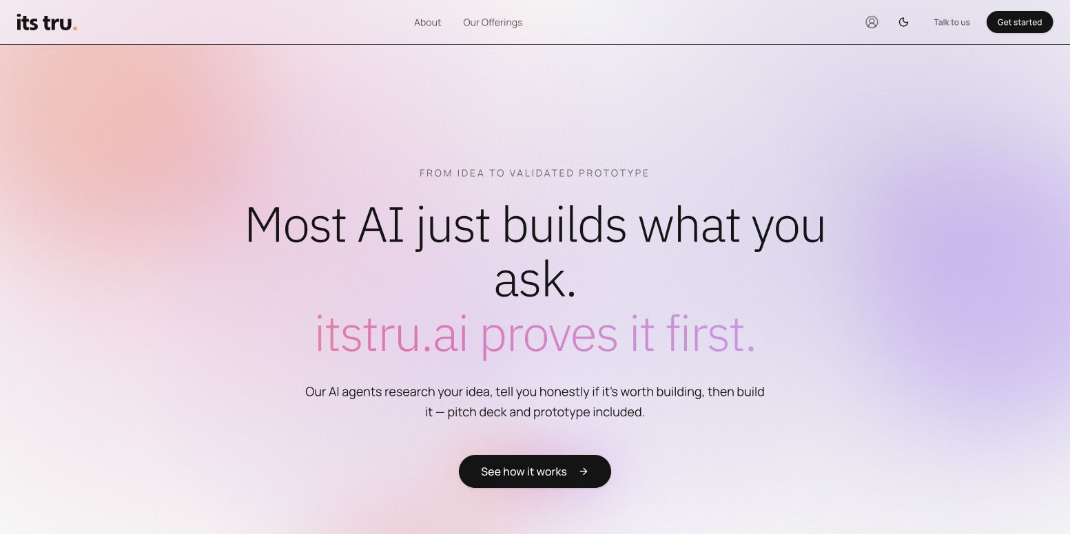 itstru.ai homepage screenshot