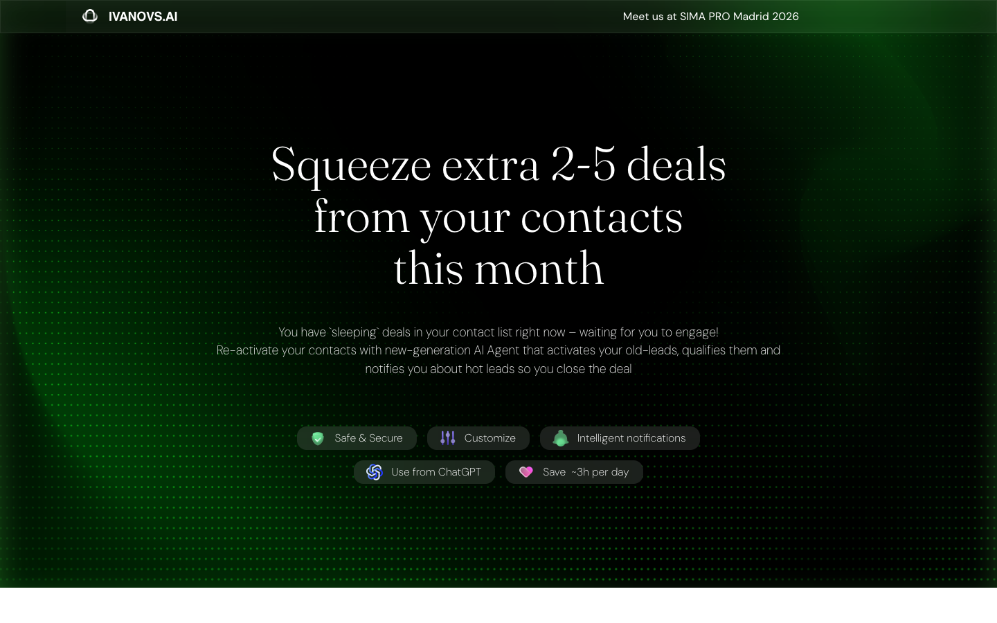 Ivanovs homepage screenshot
