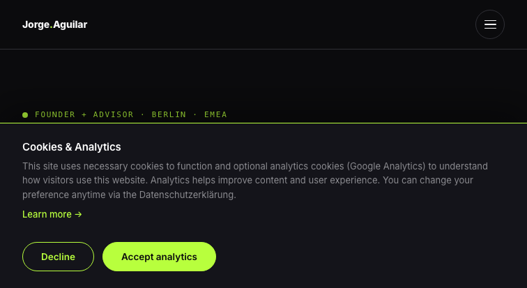 Jorge Aguilar homepage screenshot