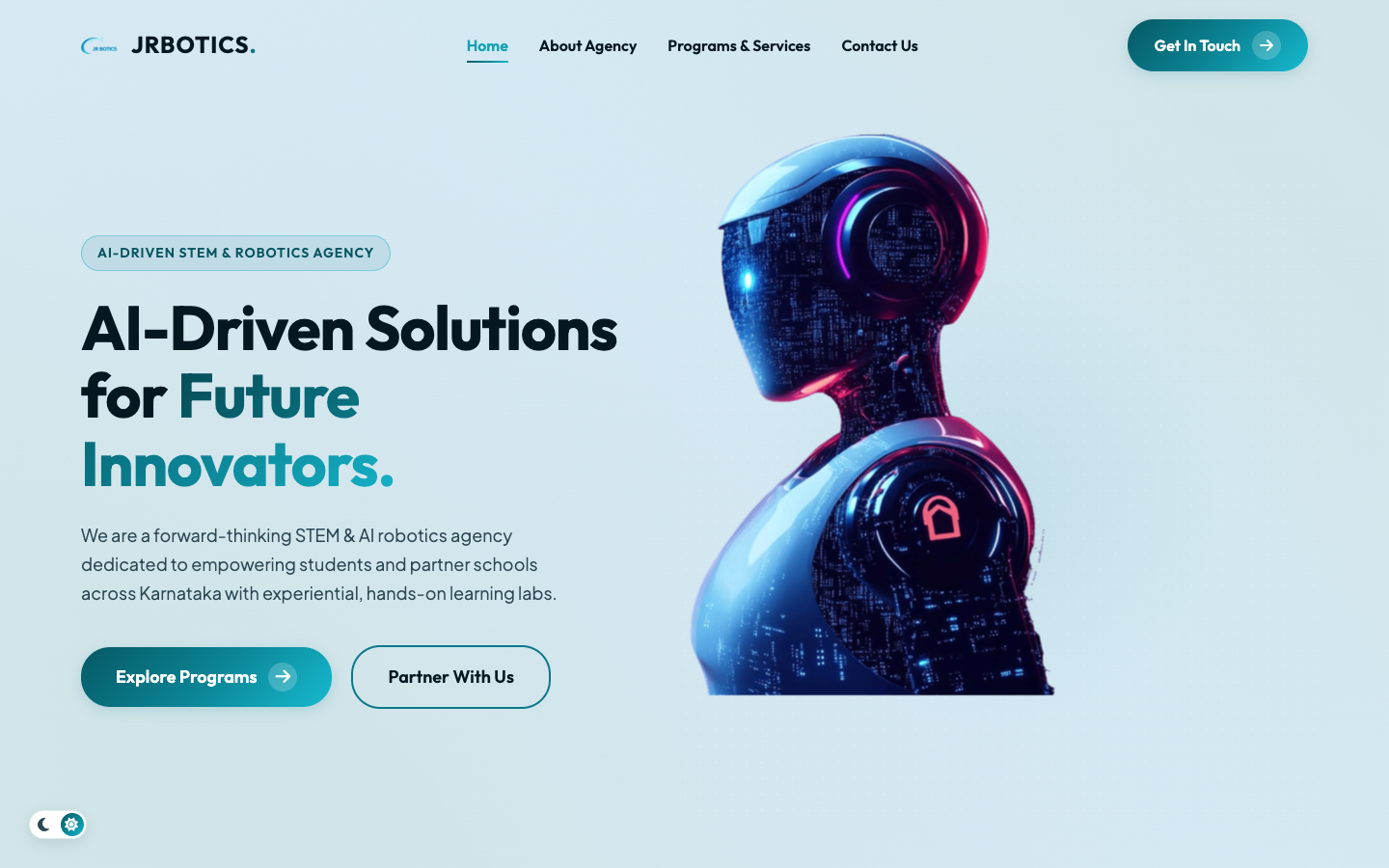 JRBOTICS homepage screenshot