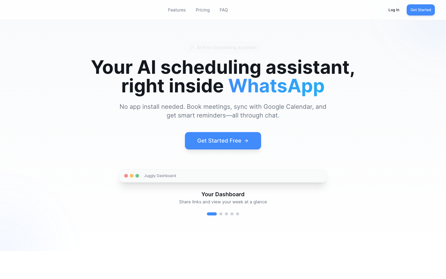 Juggly homepage screenshot