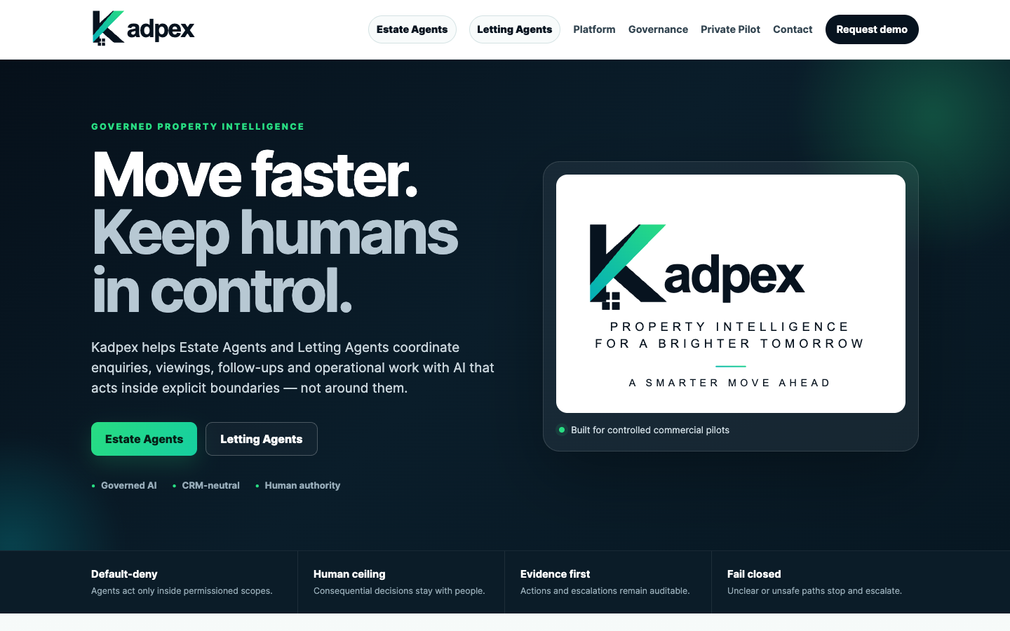 Kadpex homepage screenshot