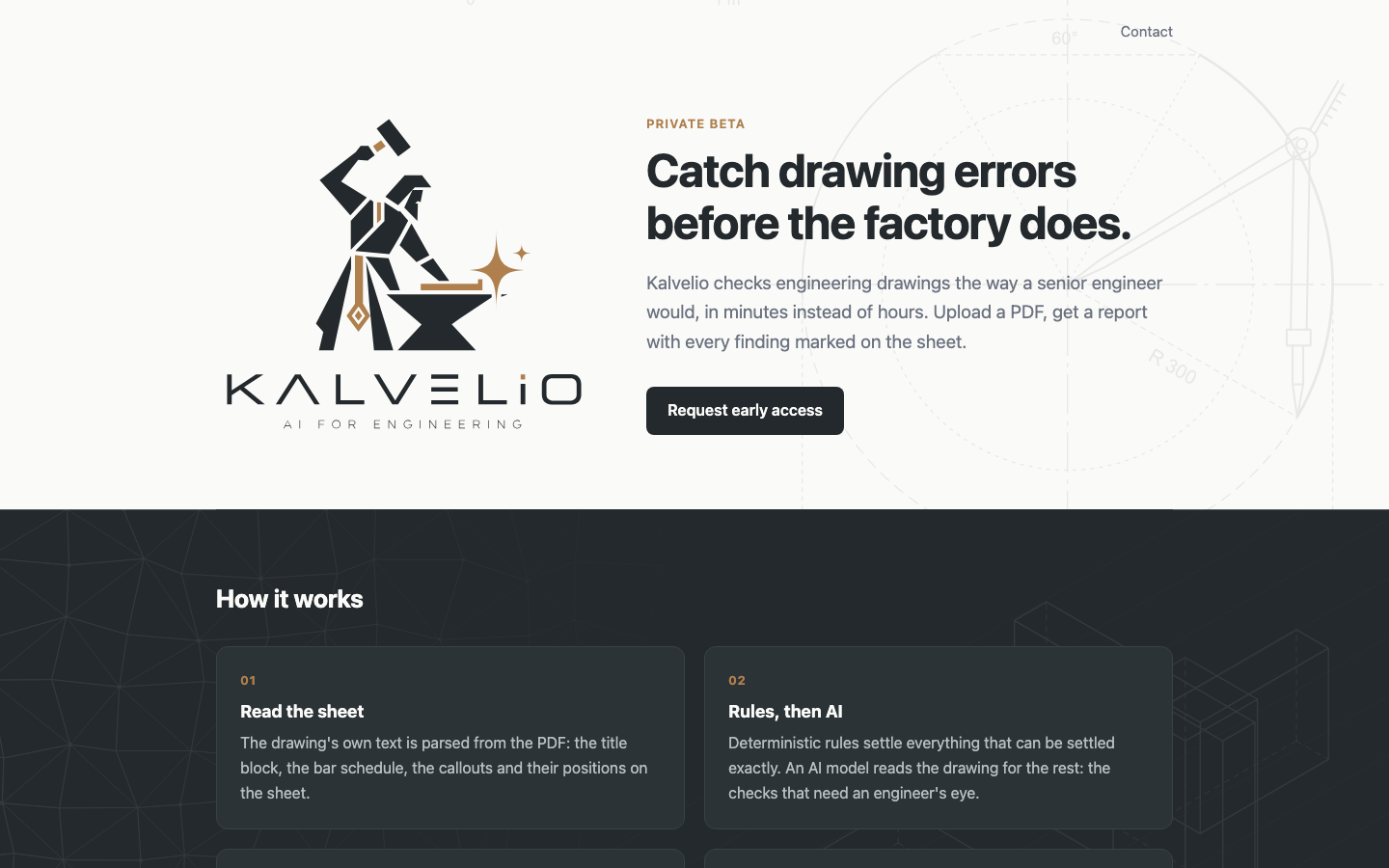 Kalvelio homepage screenshot