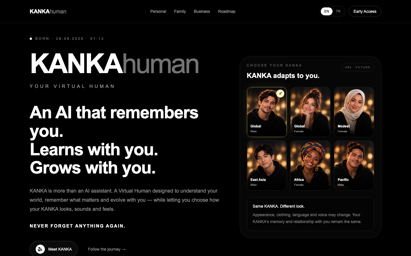 KANKAhuman homepage screenshot