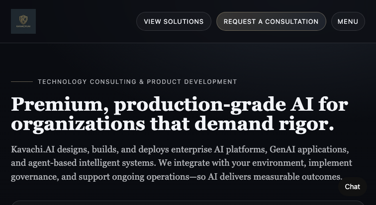 Kavachi.AI homepage screenshot