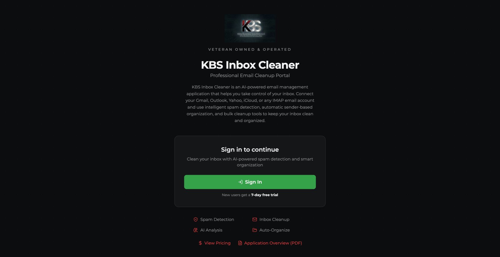 KBS Inbox Cleaner 首页截图