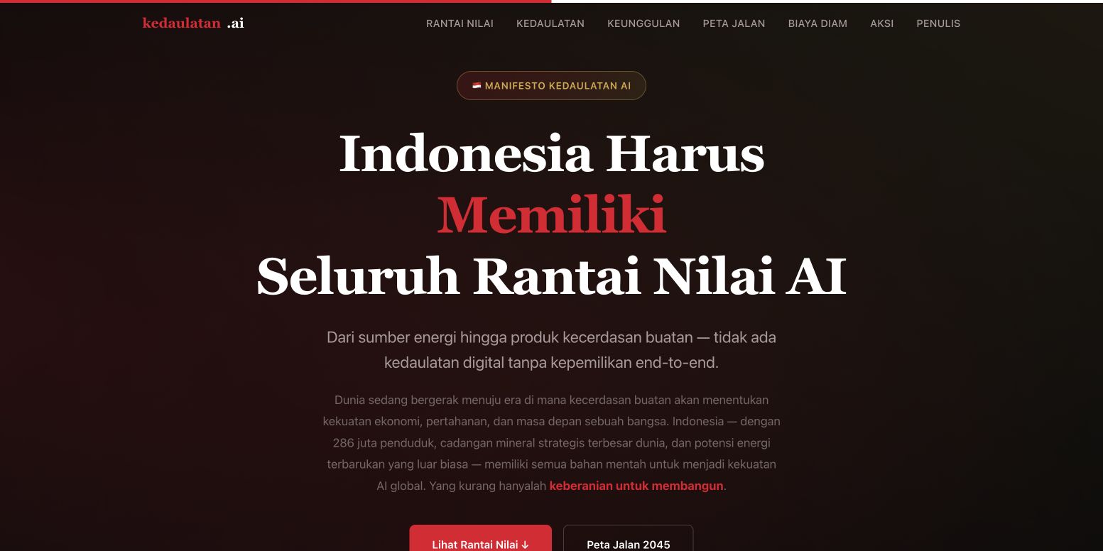 Kedaulatan AI 首页截图
