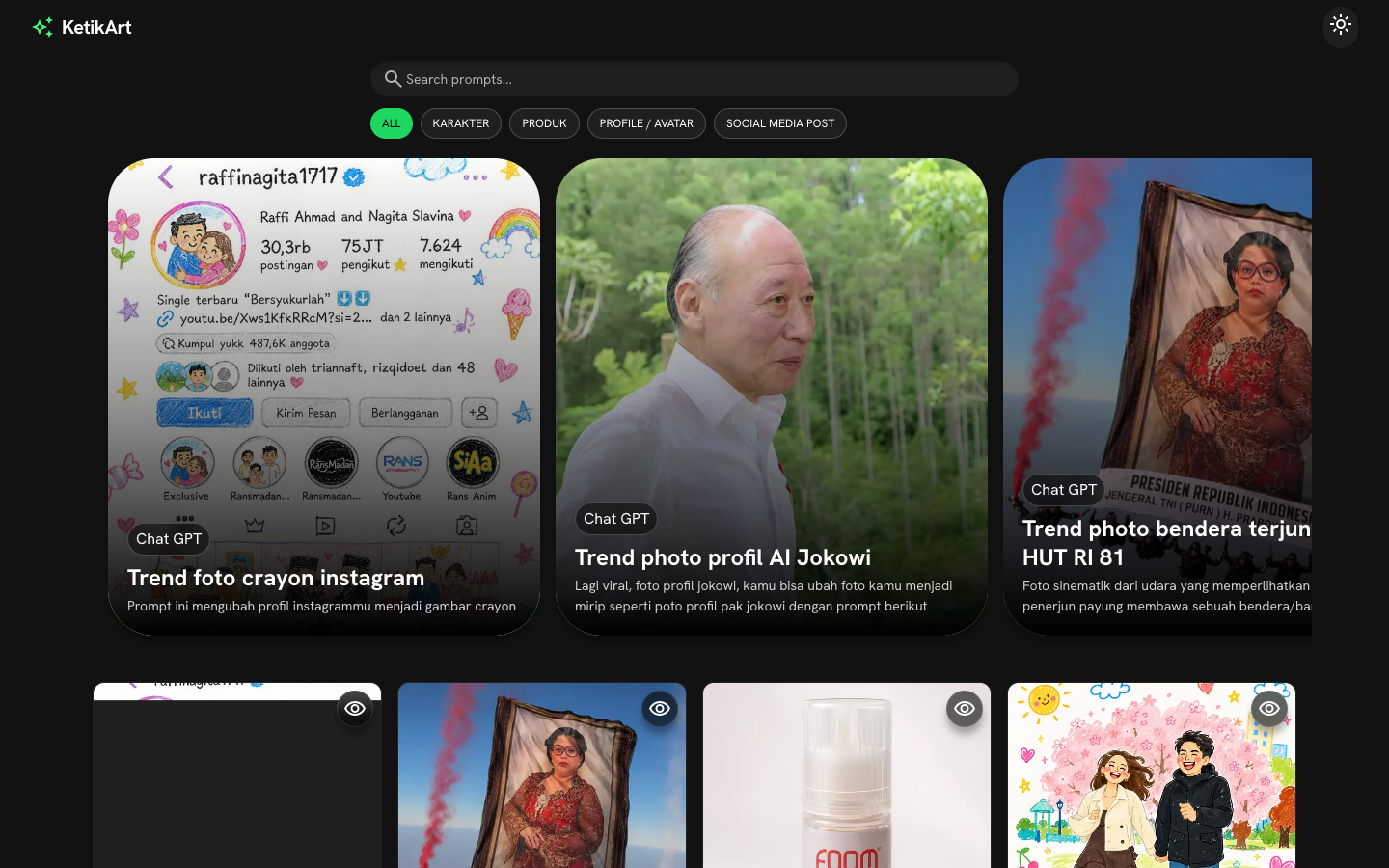 KetikArt homepage screenshot