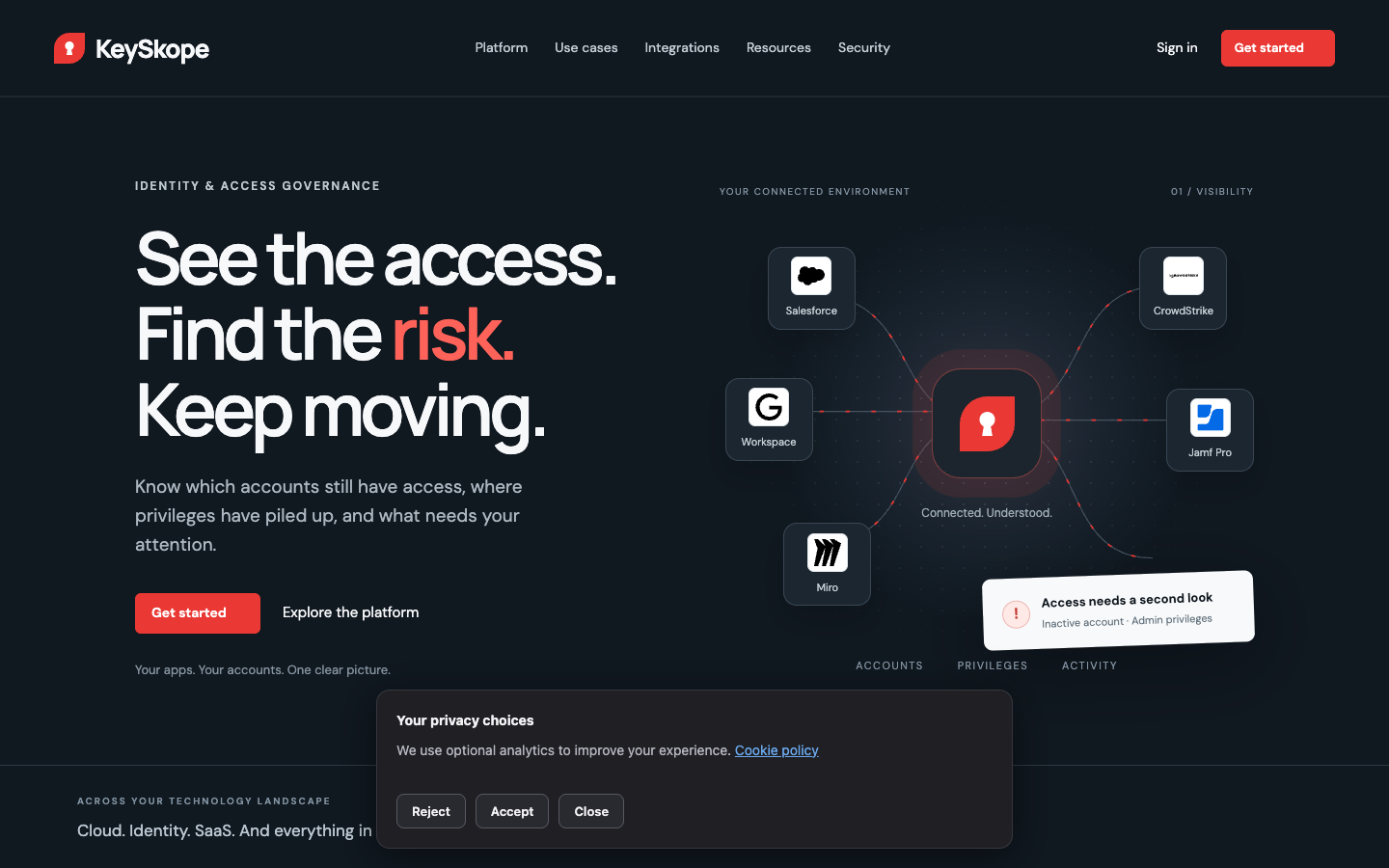 KeySkope homepage screenshot