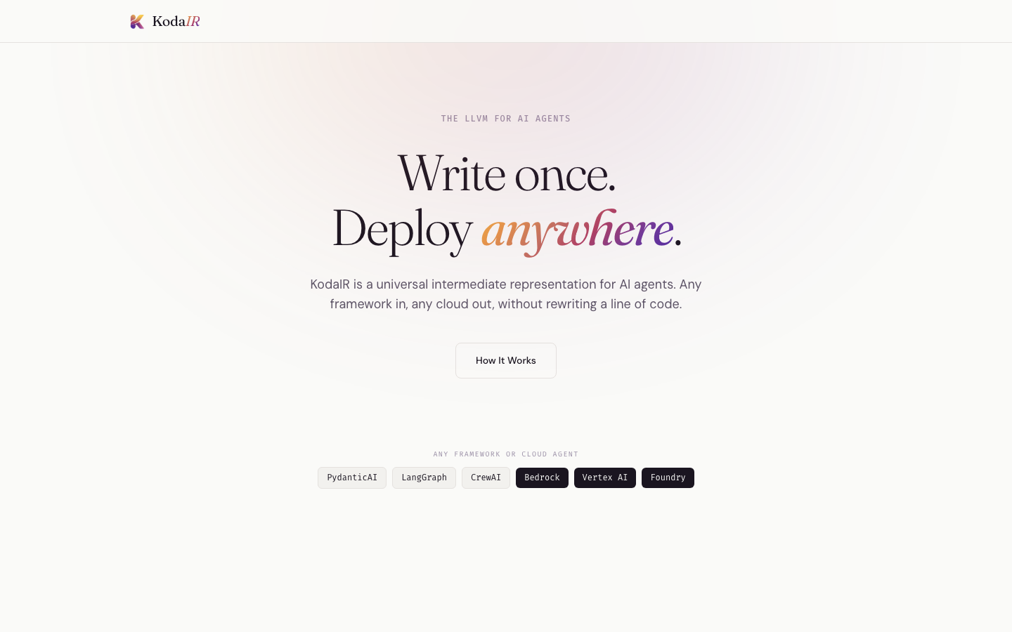 KodaIR homepage screenshot