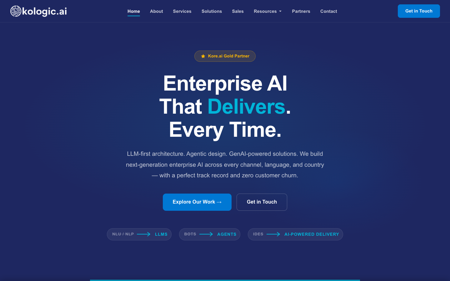 Kologic homepage screenshot