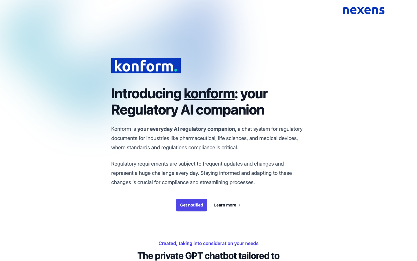 Konform homepage screenshot
