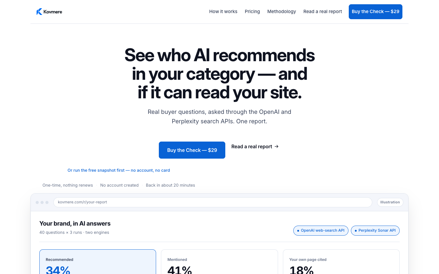 Kovmere homepage screenshot