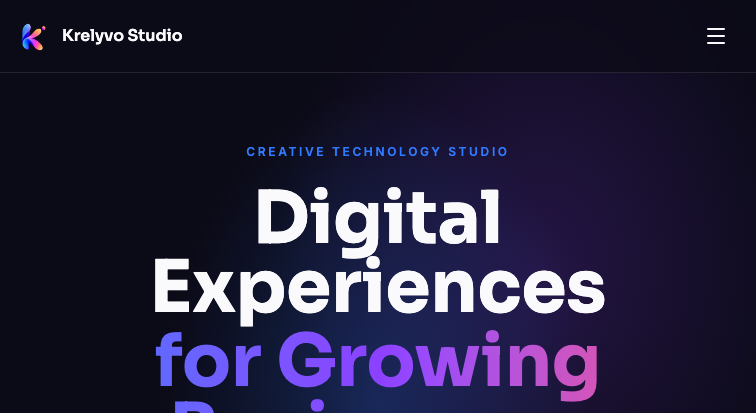 Krelyvo Studio homepage screenshot