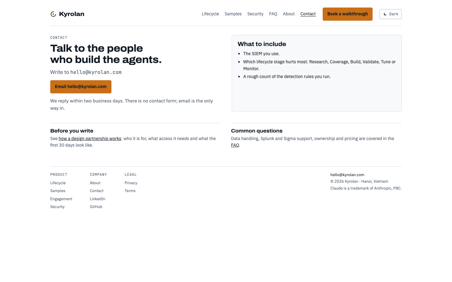 Kyrolan homepage screenshot